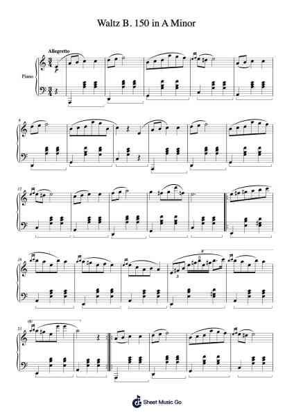 Waltz in A Minor, B. 150 Sheet Music by Frédéric Chopin-Arr.Beroll