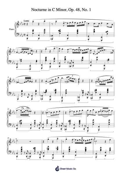 Nocturne in C Minor, Op. 48, No. 1 Sheet Music by Frédéric François Chopin-Arr.Priestvy
