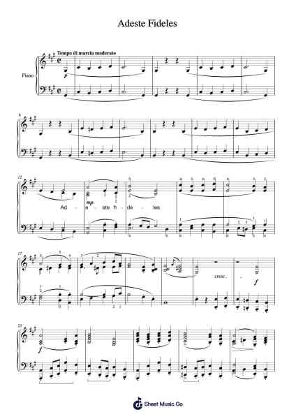 Weihnachtsbaum No. 4 "Adeste Fideles" Sheet Music by Franz Liszt-Arr.Loulup