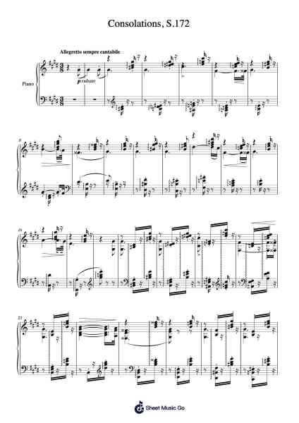 Consolation No. 6 Sheet Music by Franz Liszt-Arr.Nanholt Walkchi