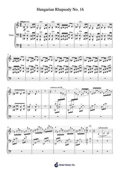 Hungarian Rhapsody No. 16 "Budapest Munkácsy-Festlichkeiten" Sheet Music by Churmike-Arr.Holew Brianmaud