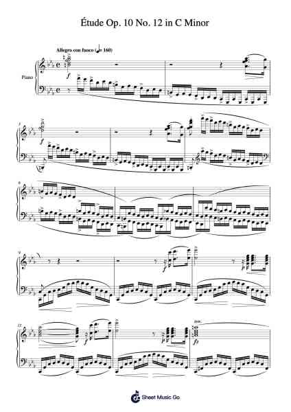 Étude Op. 10 No. 12 in C Minor Sheet Music by Frédéric François Chopin-Arr.Darcarr