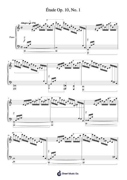 Étude Op. 10, No. 1 in C Major Sheet Music by Frédéric Chopin-Arr.Dierclaude Hedwill
