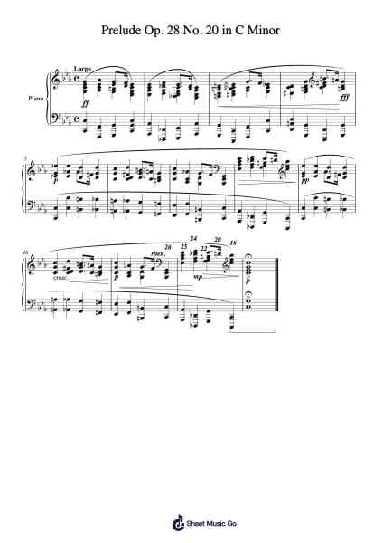 Prélude Op. 28 No. 20 in C Minor Sheet Music by Frédéric Chopin-Arr.Eipscam Lynpham