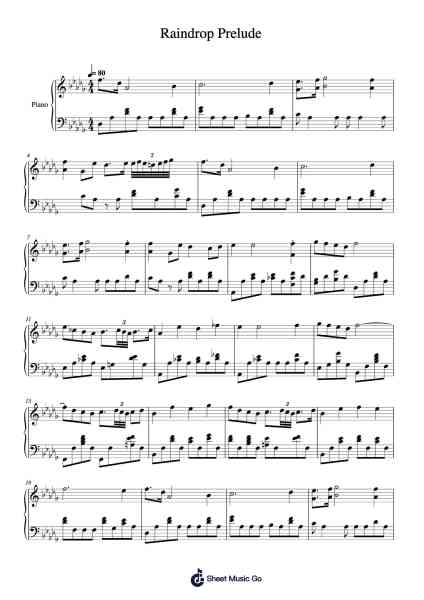 Prelude Op. 28, No. 15 in D-flat major "Raindrop" Sheet Music by Frédéric Chopin-Arr.Vingai Parryl