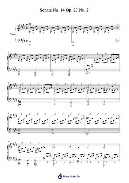 Sonata No. 14 in C Sharp Minor, Op. 27, No. 2 "Moonlight"