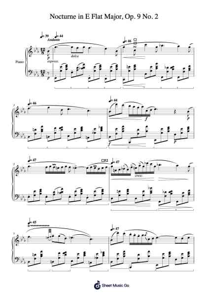 Nocturne in E Flat Major, Op. 9 No. 2 Sheet Music by Frédéric Chopin-Arr.Mattrie