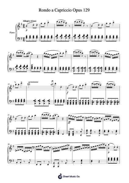 Rondo a Capriccio in G Major, Op. 129 "Rage Over a Lost Penny" Sheet Music by Ludwig van Beethoven-Arr.Wobob Lonray