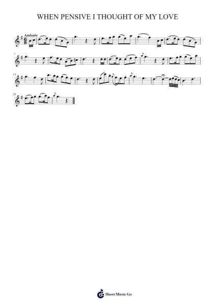 WHEN PENSIVE I THOUGHT OF MY LOVE Sheet Music by Julian Chambers-Arr.Faulkvan