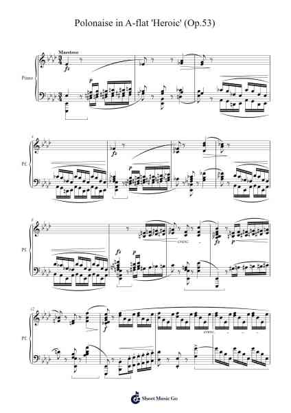 Polonaise in A-flat Major, Op. 53 'Heroic' Musica per pianoforte di Fryderyk Chopin - Arr.Bosphia Wisell