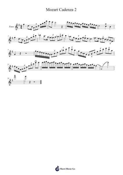 Mozart Cadenza 2 Sheet Music by Kera Dockins-Arr.Yersing