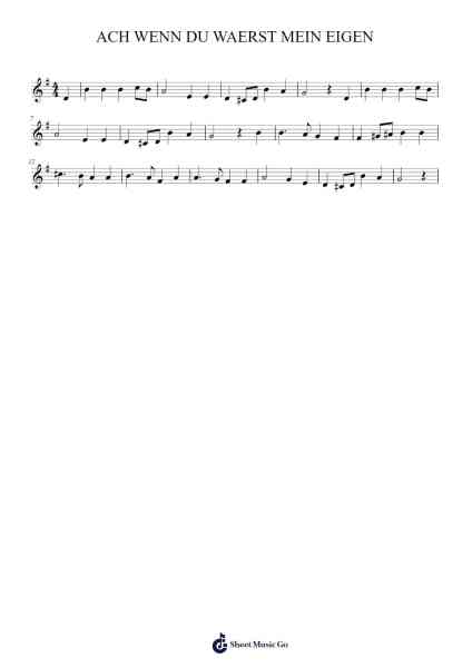 ACH WENN DU WAERST MEIN EIGEN Ноты для фортепиано от undefined-Arr.Hebart Timron