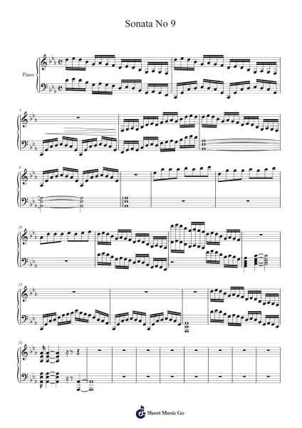 Sonata No 9 Sheet Music by Fordbeau Swinzer-Arr.Hughmand