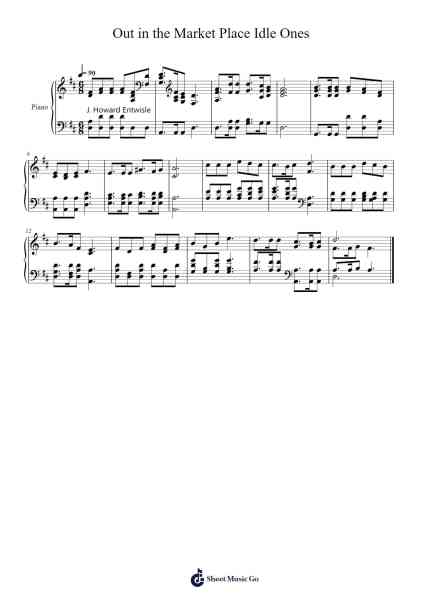 Out in the Market Place Idle Ones Sheet Music by Isaac Watts-Arr.Nelrist Hornrias