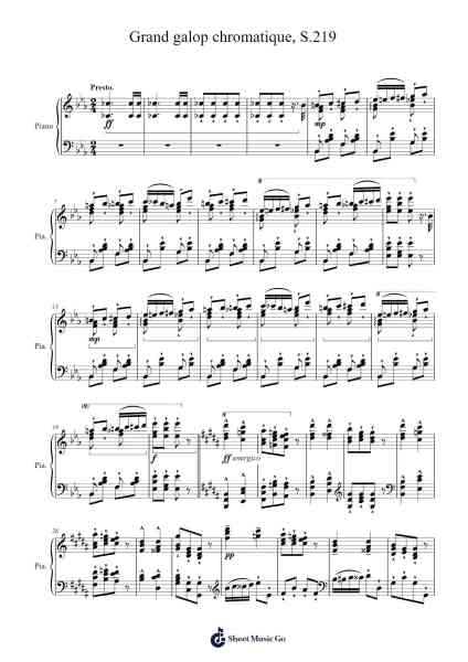 Grand galop chromatique in E-flat Major, S.219 Sheet Music by Franz Liszt-Arr.Griren