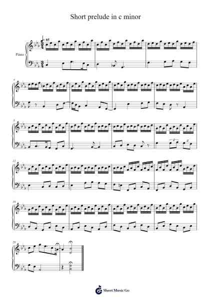 Short prelude in c minor 樂譜由 Hicksclife Markfast - 編曲 Jonric
