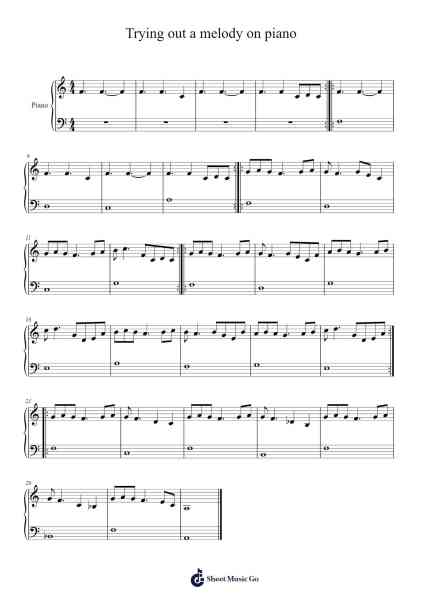 Trying out a melody on piano Sheet Music by Erye-Arr.Milllas