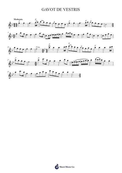 GAVOT DE VESTRIS Sheet Music by JulianChambers-Arr.Cumax Cliffkeats