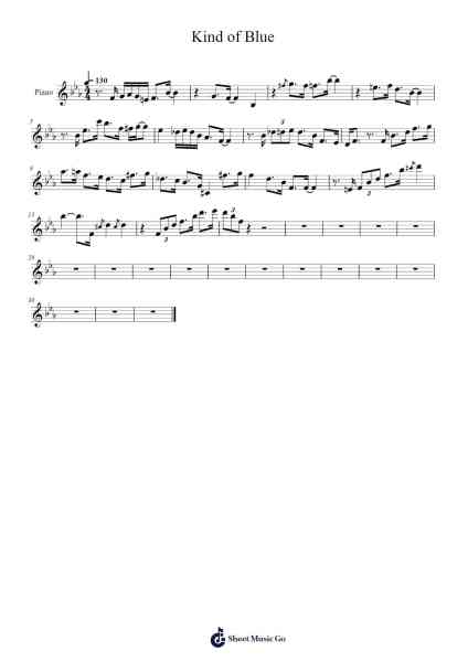 Kind of Blue Sheet Music by MiriamKook-Arr.Sadave