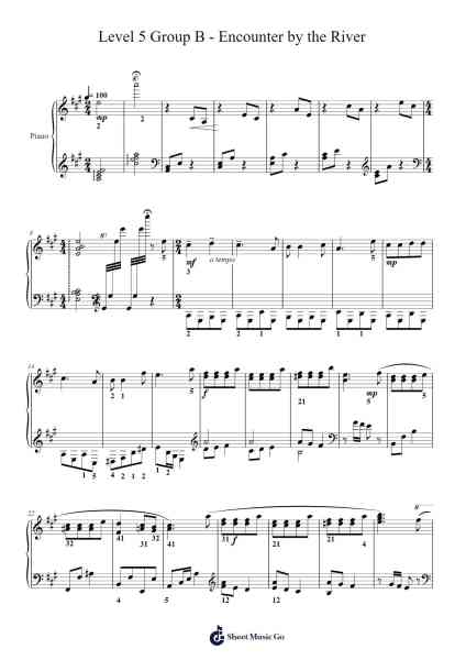 Level 5 Group B - Encounter by the River 樂譜由 中国音乐学院 - 編曲 Egger Daveky