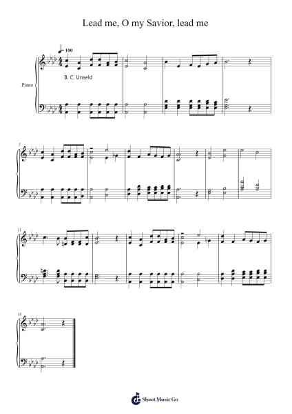 Lead me, O my Savior, lead me Sheet Music by Isaac Watts-Arr.Lizly Hojo