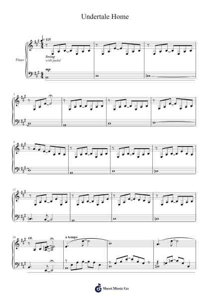 Undertale Home Sheet Music by Toby Fox-Arr.Gemfoe Conchey