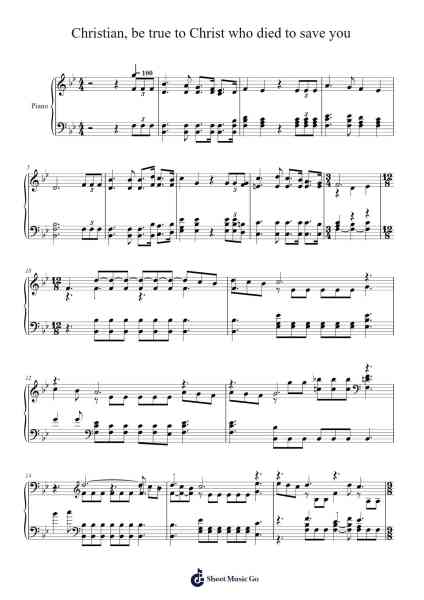 Christian, Be True to Christ Who Died to Save You Sheet Music oleh Isaac Watts-Arr.Woolfwoolf Hartesopp