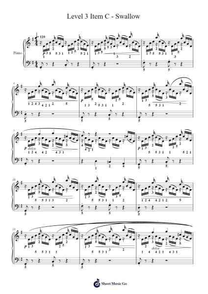 Level 3 Item C - Swallow 乐谱由 undefined - 编曲 Chilflower