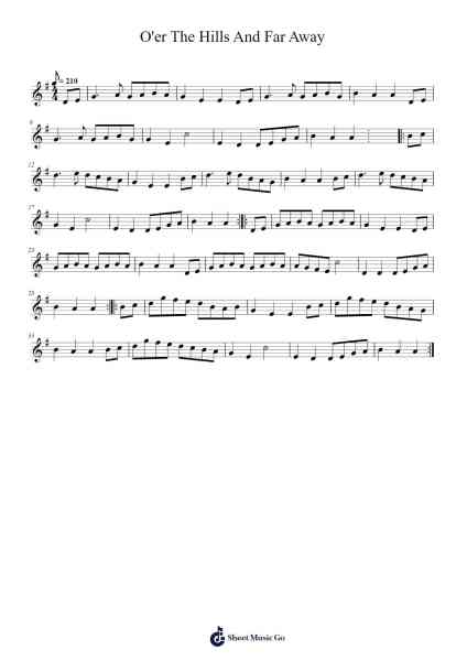 O'er The Hills And Far Away Sheet Music by Kayakenet-Arr.Millsharp Waygrace