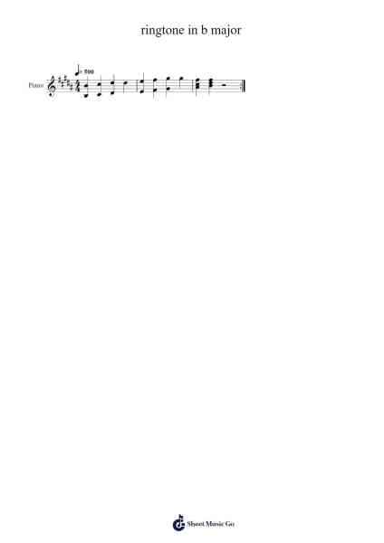 ringtone in b major Sheet Music by Michael Iurovetski-Arr.Wesquinn Bunmeg