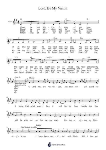 Lord, Be My Vision Sheet Music by Brad White-Arr.Popnis Drewtience