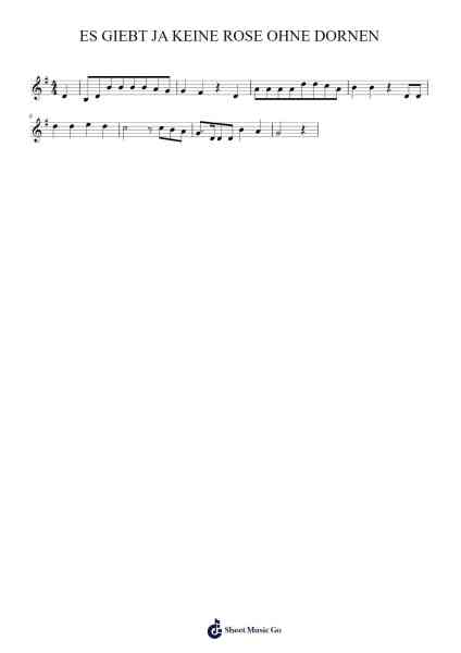 ES GIEBT JA KEINE ROSE OHNE DORNEN Sheet Music by TrendyJump-Arr.Gwensen