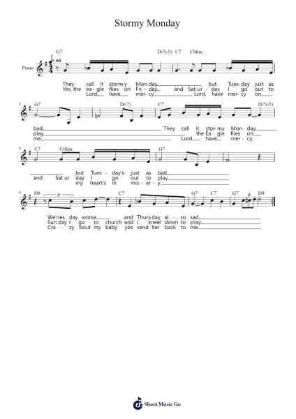 Stormy Monday 楽譜 by "T-Bone" Walker-Arr.Whitebey