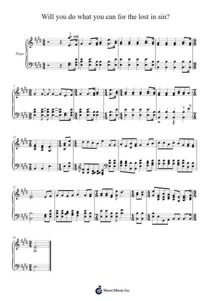 Will You Do What You Can for the Lost in Sin? Sheet Music by Isaac Watts-Arr.Wanbooth
