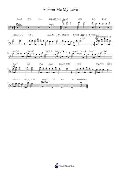 Answer Me My Love 樂譜由 Shinya Nishikwa - 編曲 Toddjoy