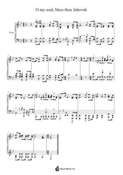 O my soul, bless thou Jehovah 樂譜由 Isaac Watts - 編曲 Joshjean