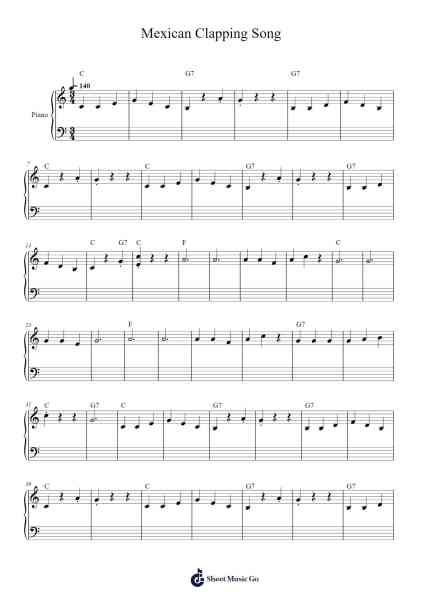 Mexican Clapping Song 乐谱由 Mexican Folk Song - 编曲 Campleign Eli