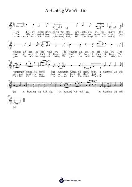 A Hunting We Will Go 樂譜由 Julian Chambers - 編曲 Campgins