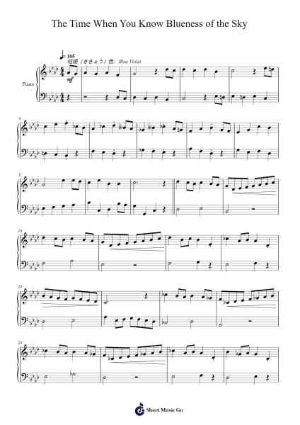 The Time When You Know Blueness of the Sky Sheet Music by Faithelip-Arr.Hornwald