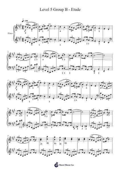 Level 5 Group B - Etude 樂譜由 undefined - 編曲 Springlome Xebloor