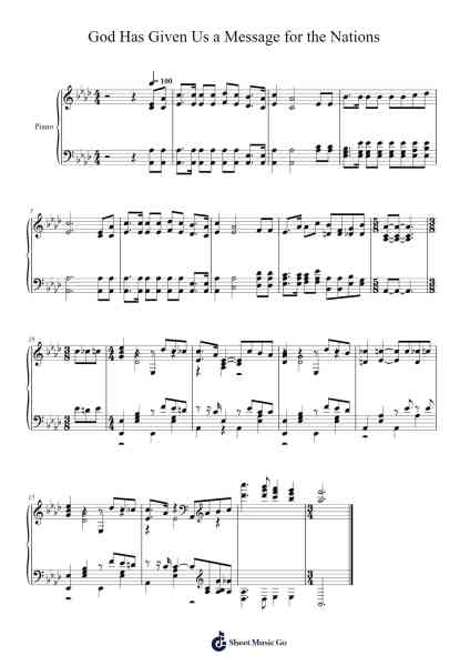 God Has Given Us a Message for the Nations 樂譜由 Isaac Watts - 編曲 Manbeard Lylaine