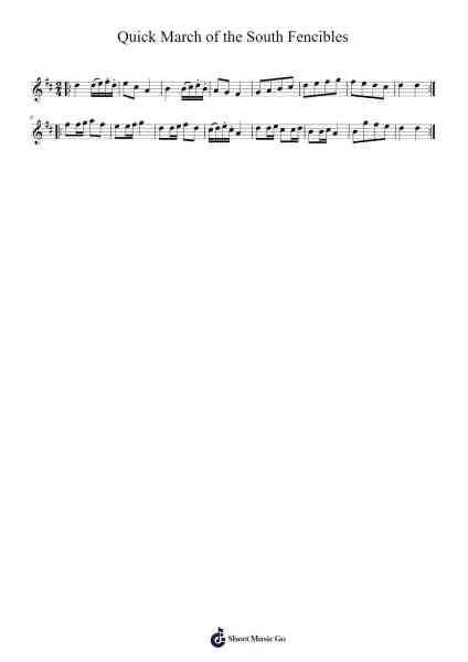 Quick March of the South Fencibles Musica per pianoforte di Julian Chambers - Arr.Molsham