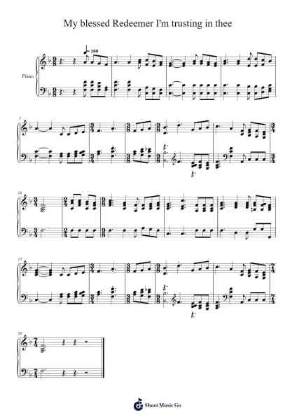 My blessed Redeemer I'm trusting in thee Sheet Music by Isaac Watts-Arr.Brightfrances