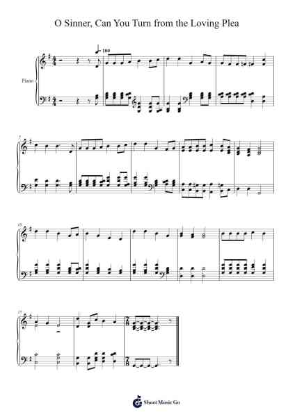 O sinner, can you turn from the loving plea 樂譜由 Isaac Watts - 編曲 Auwolf