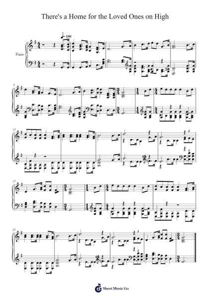 There's a Home for the Loved Ones on High Sheet Music by Isaac Watts-Arr.Kingsgan