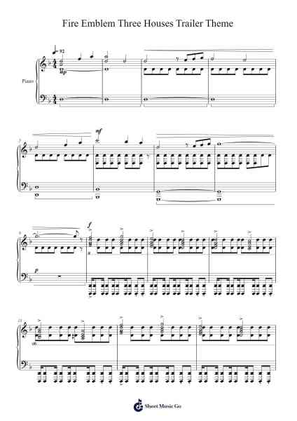 Fire Emblem Three Houses Trailer Theme Sheet Music by undefined-Arr.Bophen