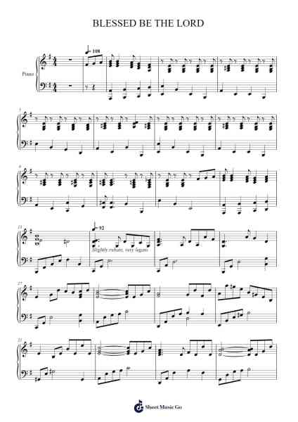 BLESSED BE THE LORD Sheet Music by undefined-Arr.Golddon