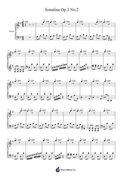 Sonatina Op.3 No.2 樂譜由 undefined - 編曲 Merdawn