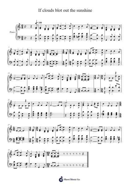 If clouds blot out the sunshine Sheet Music by Isaac Watts-Arr.Kepnia Lilbohm