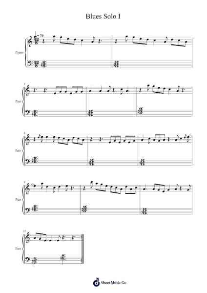 Blues Solo I 樂譜由 Lessons - Blues - 編曲 Tedget Milrol